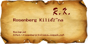 Rosenberg Kiliána névjegykártya